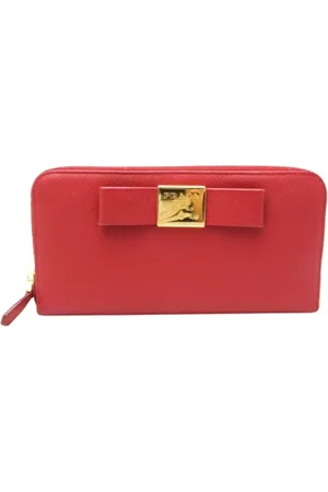 Prada Pre-owned, Kobieta, Czerwony, ONE SIZE, Skóra, Pre-owned skórzane portfele