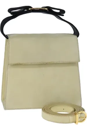 Salvatore Ferragamo Pre-owned, Kobieta, Beżowy, ONE SIZE, Zamsz, Pre-owned Suede handbags