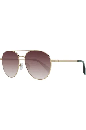 Ted Baker Akcesoria, Mężczyzna, Żółty, ONE SIZE, Złote męskie okulary przeciwsłoneczne Aviator