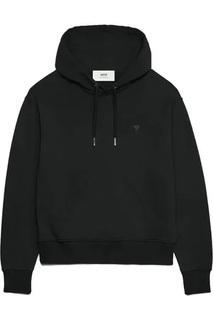 Ami Bluzy, Mężczyzna, Czarny, M, Czarna Organiczna Bawełniana Bluza Boxy