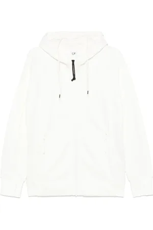 C.P. Company Bluzy, Mężczyzna, Biały, 2XL, Biała Bawełniana Bluza z Goglami