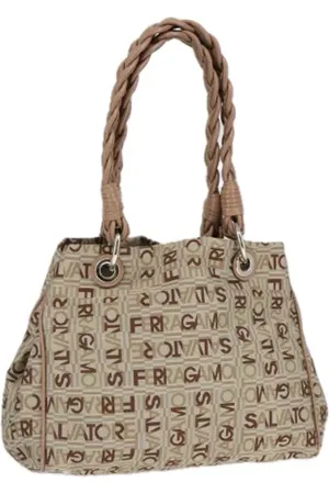 Salvatore Ferragamo Pre-owned, Kobieta, Beżowy, ONE SIZE, Pre-owned Canvas handbags