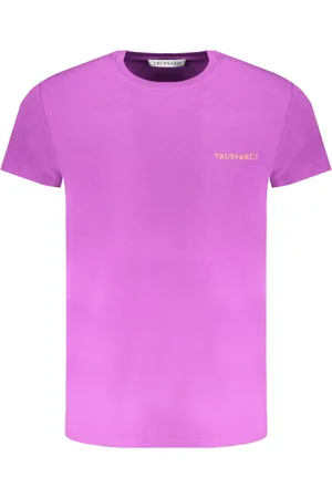 Trussardi Koszulki, Mężczyzna, Fioletowy, XL, Fioletowy Męski T-shirt z Krótkim Rękawem