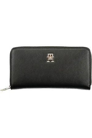 Tommy Hilfiger Akcesoria, Kobieta, Czarny, ONE SIZE, Czarna Portmonetka Damska Organizator Zamykanie na Zamek