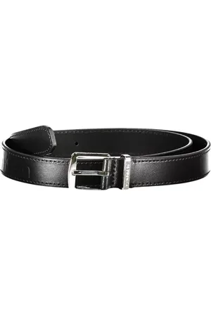 Calvin Klein Akcesoria, Kobieta, Czarny, 90 CM, Skóra, Skórzany pasek z logo