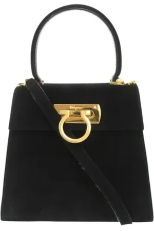 Salvatore Ferragamo Pre-owned, Kobieta, Czarny, ONE SIZE, Zamsz, Pre-owned Suede handbags