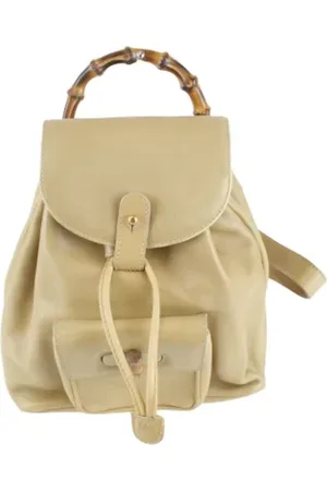Gucci Pre-owned, Kobieta, Beżowy, ONE SIZE, Skóra, Pre-owned Leather backpacks