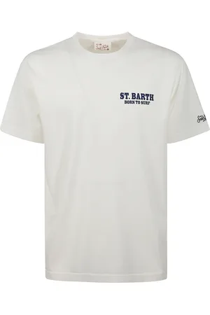 MC2 SAINT BARTH Koszulki, Mężczyzna, Biały, L, Biała Bawełniana Koszulka z Nadrukiem Logo