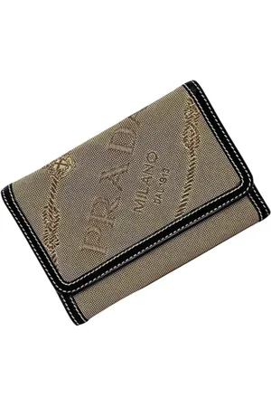 Prada Pre-owned, Kobieta, Beżowy, ONE SIZE, Pre-owned portfele płócienne