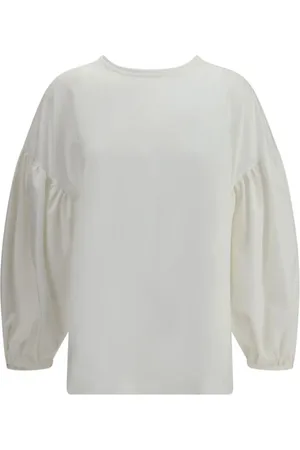 Fabiana Filippi Koszulki, Kobieta, Biały, S, Elegant Puff Sleeve Top