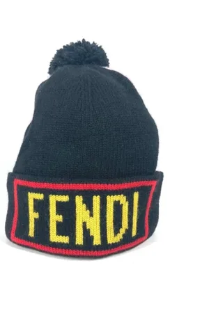Fendi Pre-owned, Kobieta, Czarny, ONE SIZE, Wełna, Pre-owned Wool hats
