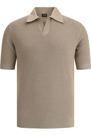 Ermenegildo Zegna Koszulki, Mężczyzna, brązowy, M, Elegancka Swetrowa Koszulka Polo