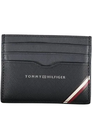 Tommy Hilfiger Akcesoria, Mężczyzna, Niebieski, ONE SIZE, Skóra, Niebieska Skórzana Portmonetka Męska
