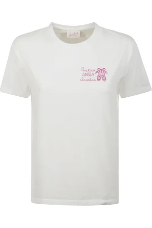 MC2 SAINT BARTH Koszulki, Kobieta, Biały, S, Bawełniany t-shirt z krótkim rękawem i nadrukiem