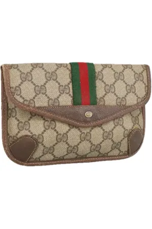 Gucci Pre-owned, Kobieta, Beżowy, ONE SIZE, Skóra, Pre-owned Canvas pouches