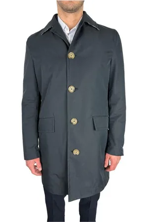 Aquascutum Płaszcze, Mężczyzna, Niebieski, M, Klasyczny Trench Coat w kolorze granatowym