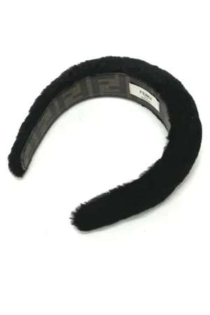 Fendi Pre-owned, Kobieta, Czarny, ONE SIZE, Pre-owned Fur hair-accessories