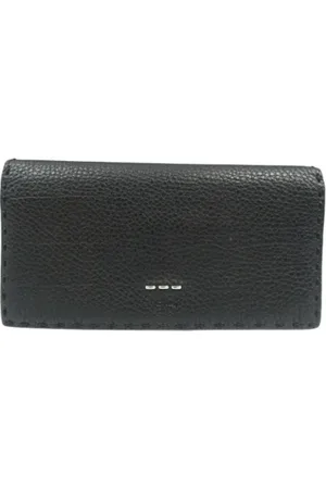 Fendi Pre-owned, Mężczyzna, Czarny, ONE SIZE, Skóra, Pre-owned skórzane portfele