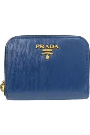 Prada Pre-owned, Kobieta, Niebieski, ONE SIZE, Skóra, Pre-owned skórzane portfele