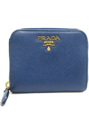 Prada Pre-owned, Kobieta, Niebieski, ONE SIZE, Skóra, Pre-owned skórzane portfele