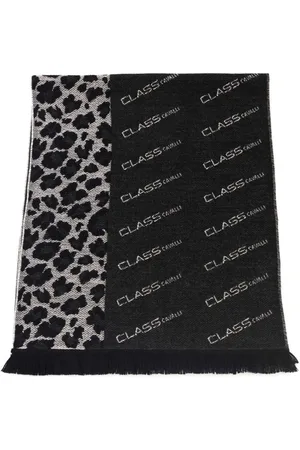 Roberto Cavalli Akcesoria, Kobieta, Czarny, ONE SIZE, Animalier Szalik - Elegant Statement Piece