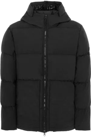 Stone Island Kurtki, Mężczyzna, Czarny, M, Czarna Puchowa Kurtka z Kapturem
