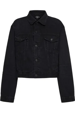 Balenciaga Kurtki, Kobieta, Czarny, S, Denim, Czarna Kurtka Denimowa