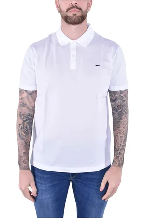 Paul & Shark Koszulki, Mężczyzna, Biały, 5XL, Polo z krótkim rękawem z bawełnianego piki z logo rekina