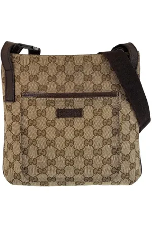 Gucci Pre-owned, Kobieta, Beżowy, ONE SIZE, Skóra, Pre-owned Canvas shoulder-bags