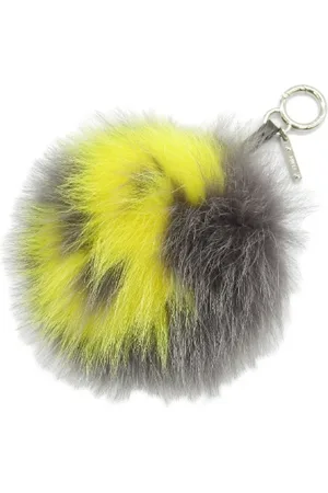 Fendi Pre-owned, Kobieta, Szary, ONE SIZE, Sztuczne futro, Pre-owned Faux Fur key-holders