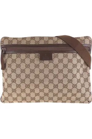 Gucci Pre-owned, Kobieta, Beżowy, ONE SIZE, Skóra, Pre-owned Canvas crossbody-bags