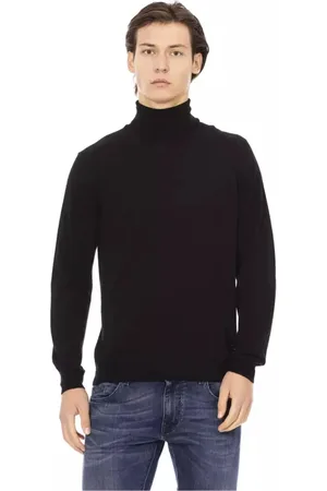 BALDININI Swetry, Mężczyzna, Czarny, S, Monogram Sweter z Golfem dla Mężczyzn