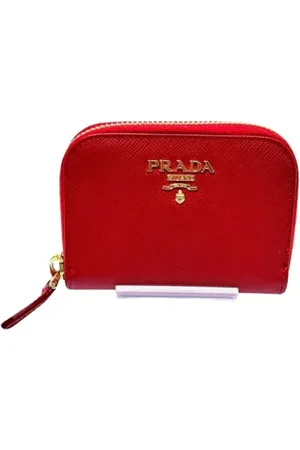 Prada Pre-owned, Kobieta, Czerwony, ONE SIZE, Skóra, Pre-owned skórzane portfele