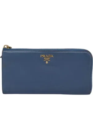 Prada Pre-owned, Kobieta, Niebieski, ONE SIZE, Skóra, Pre-owned skórzane portfele