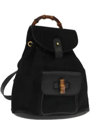 Gucci Pre-owned, Kobieta, Czarny, ONE SIZE, Zamsz, Pre-owned Suede backpacks