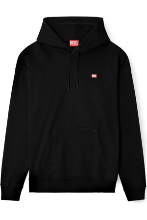 Diesel Bluzy, Mężczyzna, Czarny, L, Czarna Bawełniana Bluza Regular-Fit