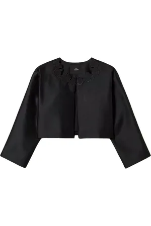 Twin-Set Kurtki, Kobieta, Czarny, M, Czarna Kurtka Cropped Kolekcja Actitude