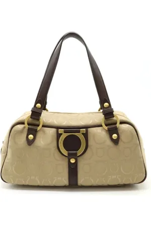 Salvatore Ferragamo Pre-owned, Kobieta, Beżowy, ONE SIZE, Skóra, Pre-owned Canvas handbags