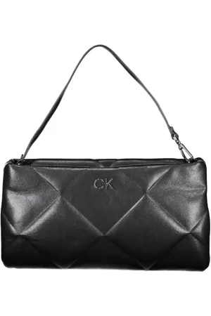 Calvin Klein Torebki, Kobieta, Czarny, ONE SIZE, Czarna torba z poliestru z aplikacją