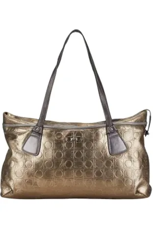 Salvatore Ferragamo Pre-owned, Kobieta, Żółty, ONE SIZE, Skóra, Pre-owned Skórzane torebki