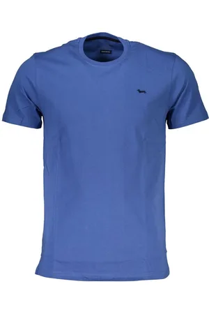 HARMONT&BLAINE Koszulki, Mężczyzna, Niebieski, 2XL, Koszulka z niebieskiej bawełny