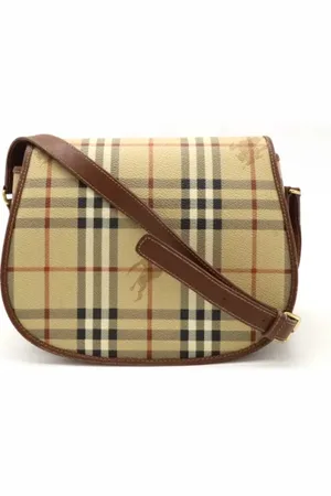 Burberry Pre-owned, Kobieta, Beżowy, ONE SIZE, Skóra, Pre-owned Canvas shoulder-bags
