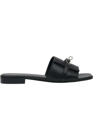 Estro Buty, Kobieta, Czarny, 37 EU, Czarne sandały na rzepy dla kobiet z srebrnym zdobieniem