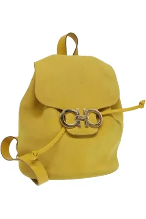 Salvatore Ferragamo Pre-owned, Kobieta, Żółty, ONE SIZE, Zamsz, Pre-owned Suede backpacks