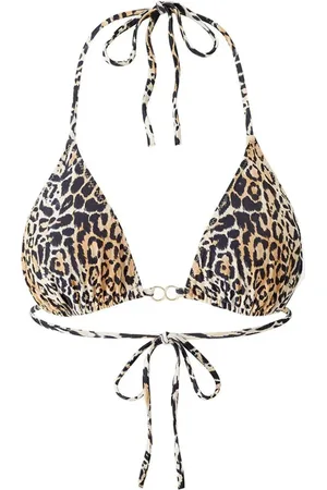 Melissa Odabash Stroje kąpielowe, Kobieta, Wielobarwność, S, Cheetah Bikini Top z Złotymi Ozdobami