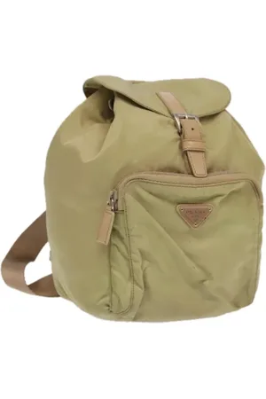 Prada Pre-owned, Kobieta, Beżowy, ONE SIZE, Nylon, Pre-owned Fabric backpacks