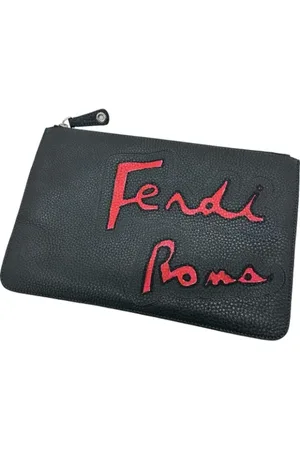 Fendi Pre-owned, Mężczyzna, Szary, ONE SIZE, Skóra, Pre-owned Leather clutches
