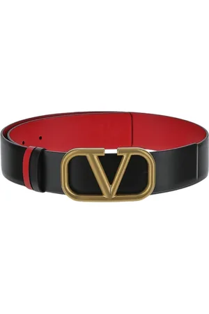 VALENTINO GARAVANI Akcesoria, Kobieta, Czarny, 85 CM, Skóra, Czarny skórzany pasek z logo