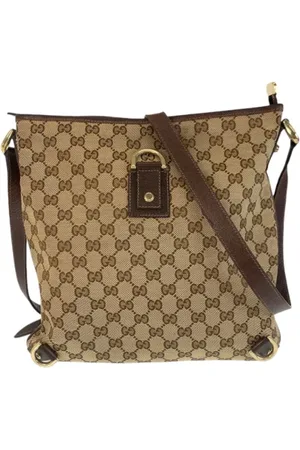 Gucci Pre-owned, Kobieta, Beżowy, ONE SIZE, Skóra, Pre-owned Canvas crossbody-bags