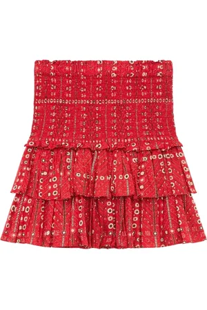 Isabel Marant Spódnice, Kobieta, Czerwony, M, Czerwona Bawełniana Spódnica